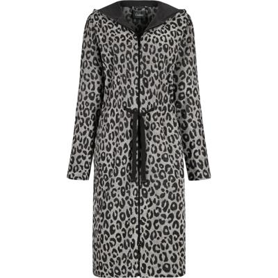 Cawö Cawö Home Dames Badjas met Capuchon en Ritssluiting 851 basalt XL