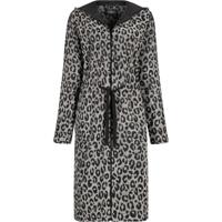 Cawö Cawö Home Dames Badjas met Capuchon en Ritssluiting 851 basalt XL - thumbnail