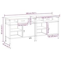 Werkbankset met lade 2 pcs Rood en Grijs 200 x 55 x 85 cm - thumbnail