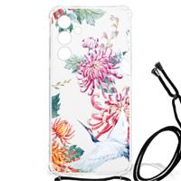 Samsung Galaxy A55 Case Anti-shock Bird Flowers - thumbnail