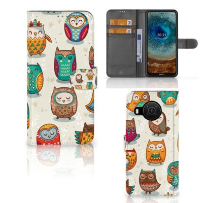Nokia X10 | Nokia X20 | Telefoonhoesje | Met pasjeshouder | Vrolijke Uilen