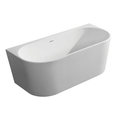 Saniclass Half vrijstaand ligbad - 170x75x58cm - overloop - half vrijstaand - wit 21.3695