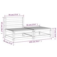 Tuinbank zonder armleuningen met voetenbank grenenhout - thumbnail