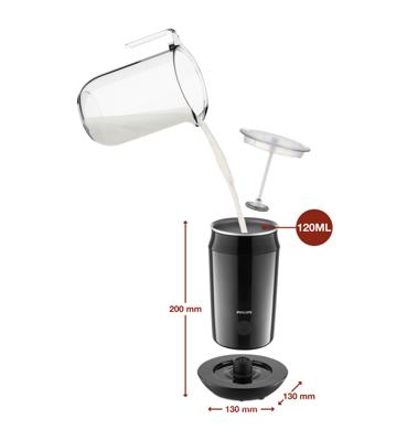 Philips CA6500/63 Milk Twister Melkopschuimer Zwart
