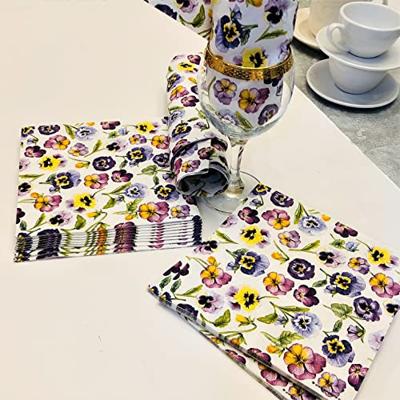 Ambiente servetten 33x33 cm pansy all over voorjaar lente