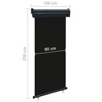 VidaXL Balkonscherm 105x250 cm zwart - thumbnail