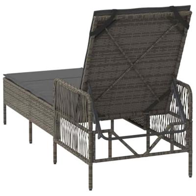 Ligstoel Grijs en Donkergrijs 55 x 200 x 92 cm poly rattan