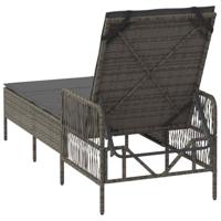 Ligstoel Grijs en Donkergrijs 55 x 200 x 92 cm poly rattan - thumbnail