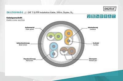 ASSMANN Electronic DK-1743-VH-D-1 100m Cat7 S/FTP (S-STP) Oranje netwerkkabel ASSMANN Electronic DK-1743-VH-D-1 100m Cat7 S/FTP (S-STP) Oranje netwerkkabel