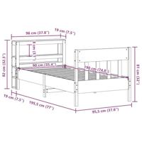 Bedframe zonder matras massief grenenhout wit 90x190 cm - thumbnail
