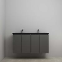 On-Line Onderkast - 120 cm - Voorgemonteerd - Greeploze Ladestructuur - Acryl Wastafel - 2 Kraangaten - Mat Antraciet - thumbnail