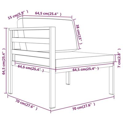 11-delige Loungeset met kussens aluminium antracietkleurig - thumbnail