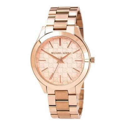 Michael Kors Dameshorloge MK3336 Slim Runway Rose Gold Dial Rose Gold Steel Bracelet