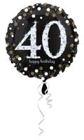 FolieBallon 40 jaar happy birthday zilver 43cm - thumbnail