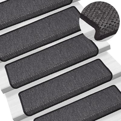 Trapmatten zelfklevend 15st sisal-look 65x21x4cm antracietkleur Trapmatten zelfklevend 15st sisal-look 65x21x4cm antracietkleur