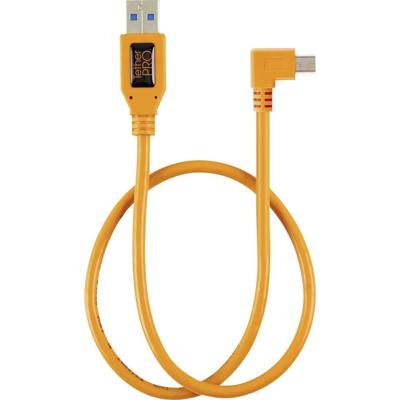 Tether Tools TET-CU51RT02-ORG USB-kabel USB 3.0 USB-mini-B stekker, USB-A stekker 0.50 m Oranje Kleurcodering