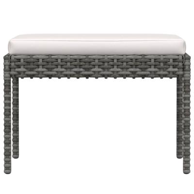 6-delige Loungeset met kussens poly rattan grijs - thumbnail