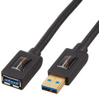 Amazon Basics USB-A 3.0 verlengkabel, 4,8 Gbps High-Speed, mannelijke naar vrouwelijke vergulde connectoren, 1 m, zwart, set van 2 - thumbnail