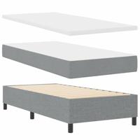 Boxspringbed met matras stof lichtgrijs 100x200 cm - thumbnail