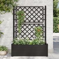Plantenbak met latwerk 100x43x142 cm PP antraciet - thumbnail