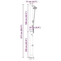 VidaXL Buitenzonne-douche zwart 217 cm pvc en aluminium - thumbnail