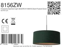 Steinhauer Hanglamp Sparkled light 8156 groen velours kap goud - thumbnail