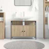 Badkamerkast Bruin 80 x 30 x 60 cm Bewerkt hout - thumbnail