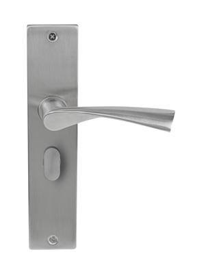 Deurklink Quadro massief op langschild vrij- en bezet 63mm Deurklink Quadro massief op langschild vrij- en bezet 63mm