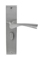 Deurklink Quadro massief op langschild vrij- en bezet 63mm - thumbnail