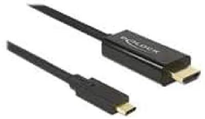 Delock 85291 Kabel USB Type-C male > HDMI male (DP Alt Mode) 4K 60 Hz 2 m zwart