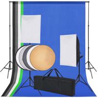 VidaXL Fotostudio set met 5 gekleurde achtergronden & 2 softboxen - thumbnail