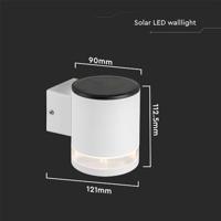 V-TAC VT-1139 23013 Wandlamp op zonne-energie 0.55 W Lichtkleur (naam): Warmwit - thumbnail