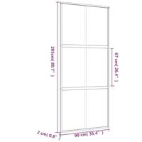 VidaXL Schuifdeur 90x205 cm mat esg-glas en aluminium goudkleurig - thumbnail