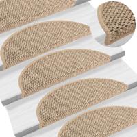 Trapmatten zelfklevend 15 st sisal-look 56x17x3 cm donkerbeige - thumbnail