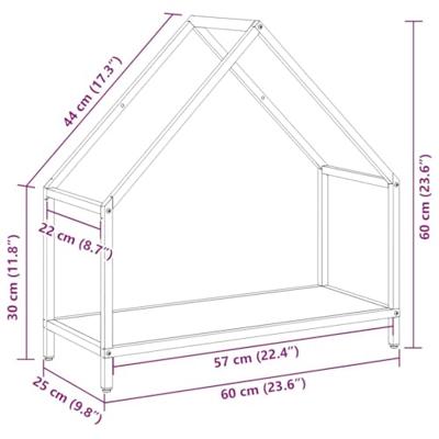 Brandhoutrek 60x25x60 cm koudgewalst staal antracietkleurig