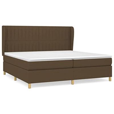Boxspring met matras stof donkerbruin 200x200 cm