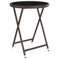 5-delige Bistroset poly rattan en gehard glas bruin - thumbnail