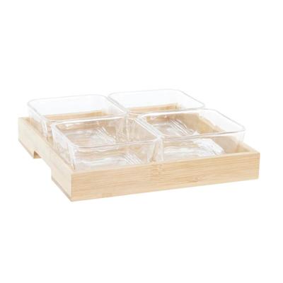 Snackdienblad DKD Home Decor Natuurlijk Bamboe Aluminium Kristal 280 ml 21 x 21 x 6 cm Snackdienblad DKD Home Decor Natuurlijk Bamboe Aluminium Kristal 280 ml 21 x 21 x 6 cm