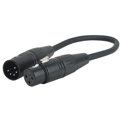 DAP FLA36 XLR 5-pins male naar XLR 3-pins female, 0.25 meter DAP FLA36 XLR 5-pins male naar XLR 3-pins female, 0.25 meter