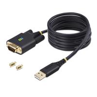 StarTech.com 2m USB naar Serieel Adapter/Converter Kabel, COM Retention, FTDI, DB9 RS232, Verwisselbare DB9 Schroeven/Moeren - thumbnail