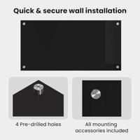 VidaXL Keuken achterwand zwart 80 x 40 cm gehard glas - thumbnail