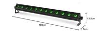 BeamZ LCB128IP LED Bar IP65 12x 8W RGBA - thumbnail