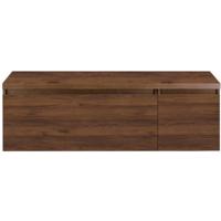 Frozen Badmeubelset 140 cm - Greeplijst in Kleur - Wastafel Onderkast met Bovenblad Walnoot - thumbnail