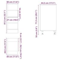 Onderkast 30x44,5x81,5 cm bewerkt hout betongrijs - thumbnail