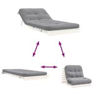 Futon slaapbank met matras 90x206x11 cm massief grenenhout wit - thumbnail