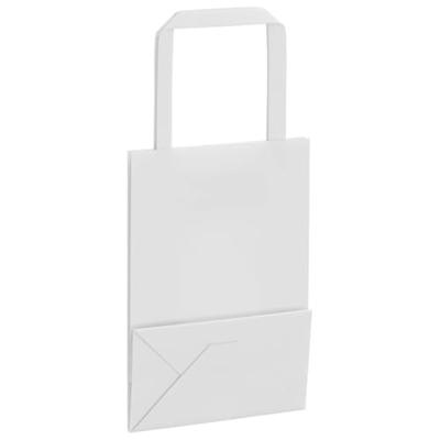 VidaXL Papieren zakken 50 st met hengsels 15x8x21 cm wit