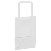 VidaXL Papieren zakken 50 st met hengsels 15x8x21 cm wit - thumbnail