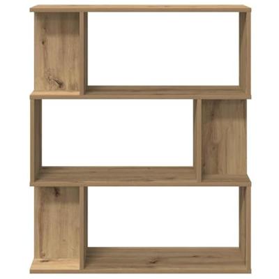 Boekenkast 80x24x96 cm bewerkt hout artisanaal eikenkleur