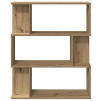 Boekenkast 80x24x96 cm bewerkt hout artisanaal eikenkleur - thumbnail