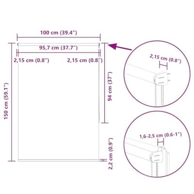 VidaXL Rolgordijn 100x150 cm stofbreedte 95,7 cm verduisterend geel